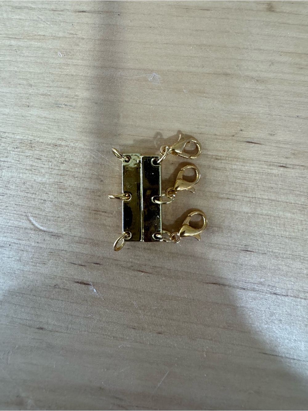 Gold Tone 3-Row Lobster Clasp Connector